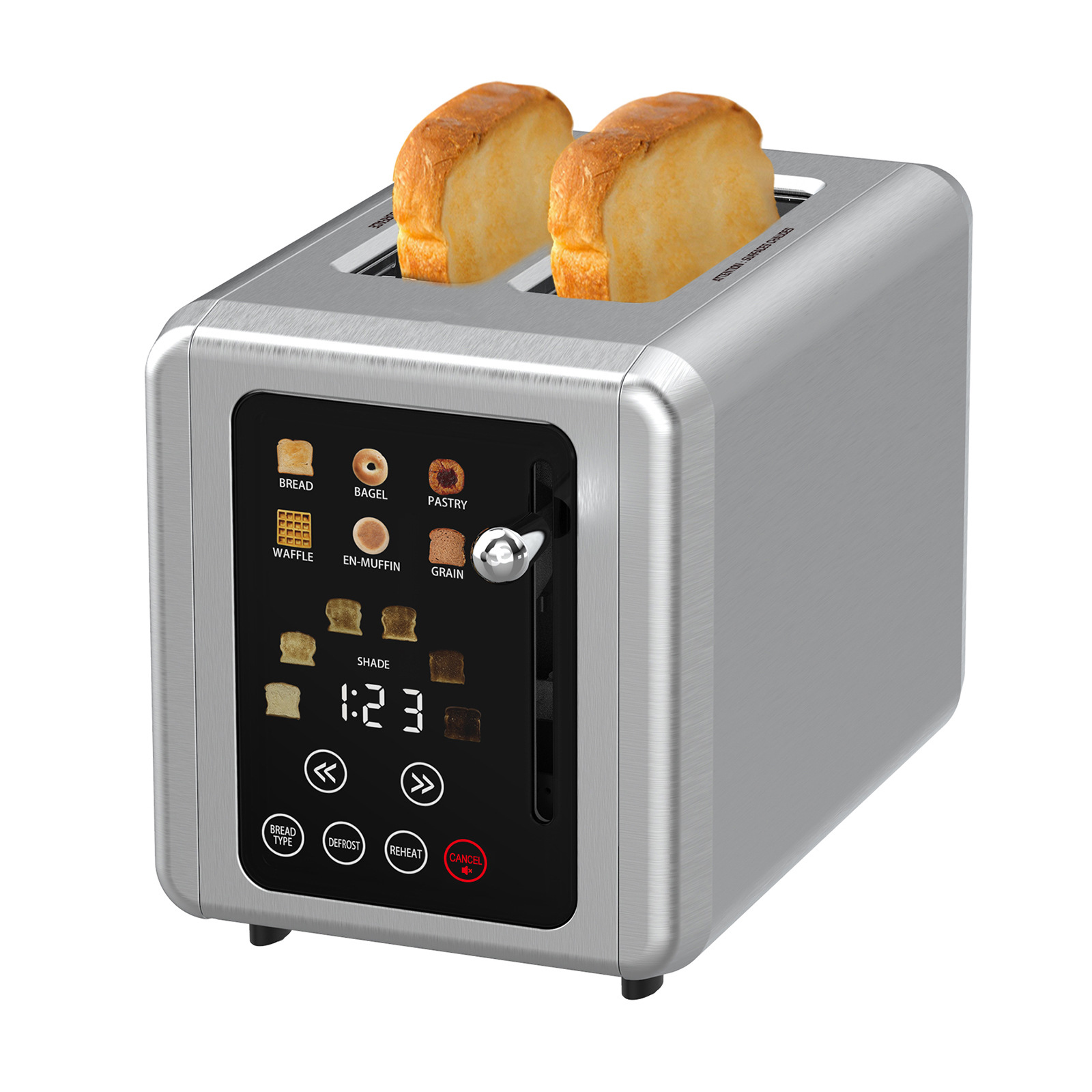 Toaster 4 Slice - Edelstahl-Toaster für 2 Scheiben, Automatischer Schnellheizer